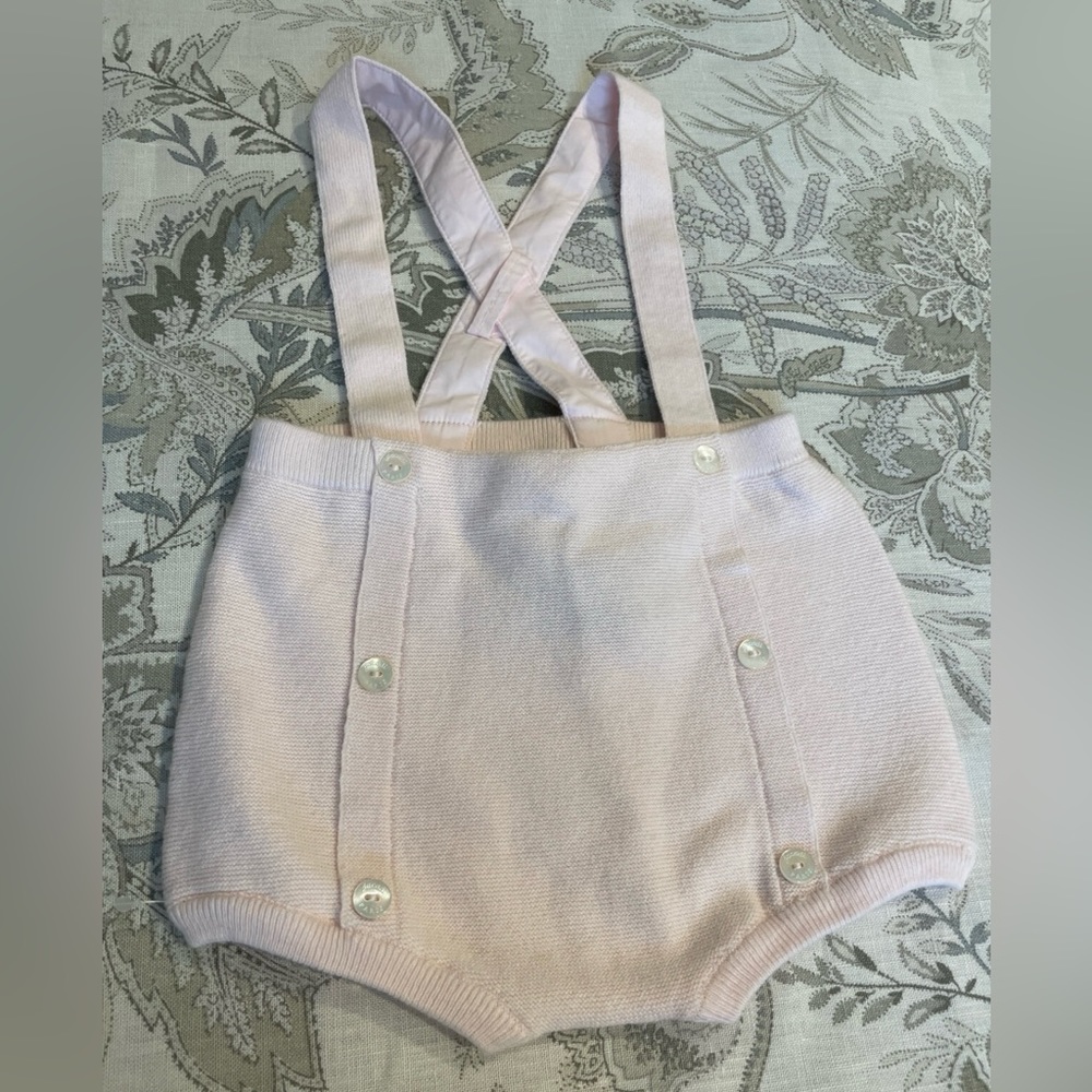 Jacadi knit shorts romper in light pink